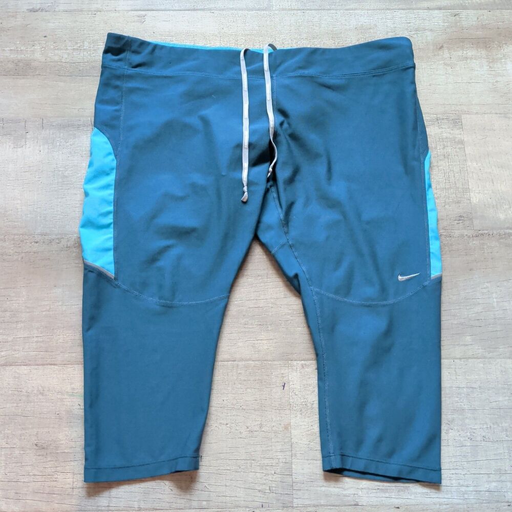 Nike Running Leggings Dri Fit Performance Compression Yoga Womens Size 3XL Green